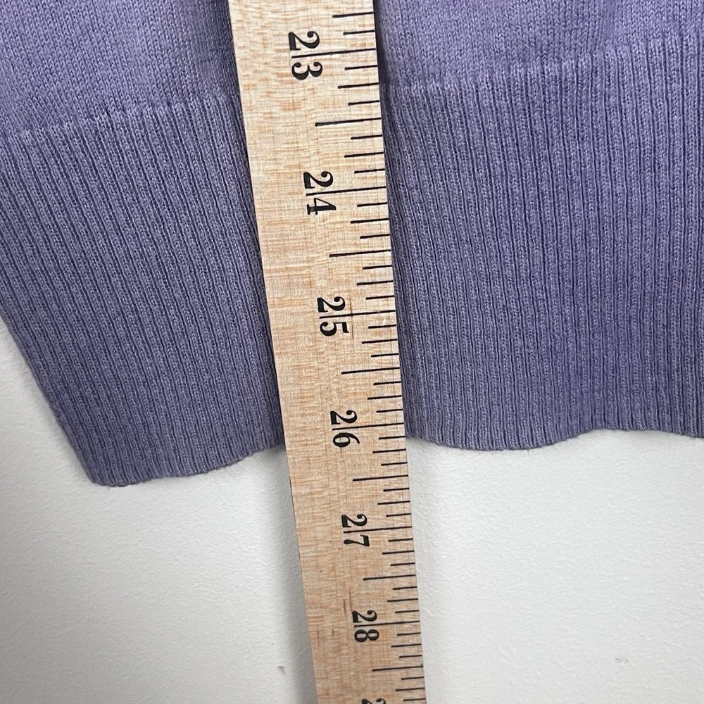 J.Crew‎ Womens XS Purple V-Neck 100% Cotton Knit Pullover Sweater